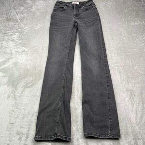 Wrangler High Rise Bold Bootcut Jeans Womens 0 Black Faded Stretch Western Denim